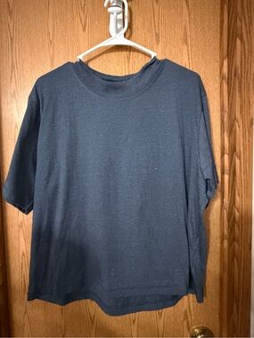 LAT Apparel Live and Tell Basic Boxy Tee Navy Blue NWT XL